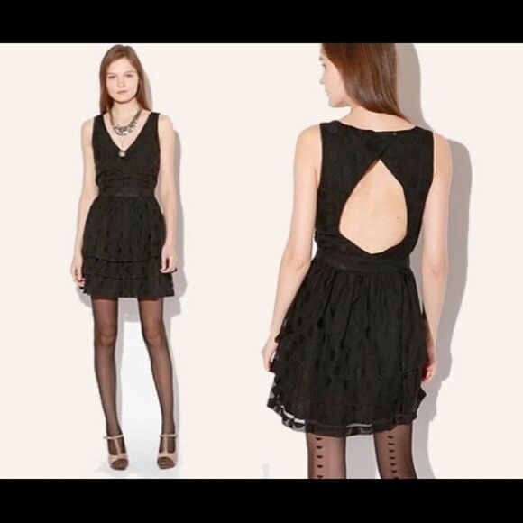 Urban Outfitters Dresses & Skirts - URBAN Outfitters Cooperative Pipers Polka Dot Little Black Dress